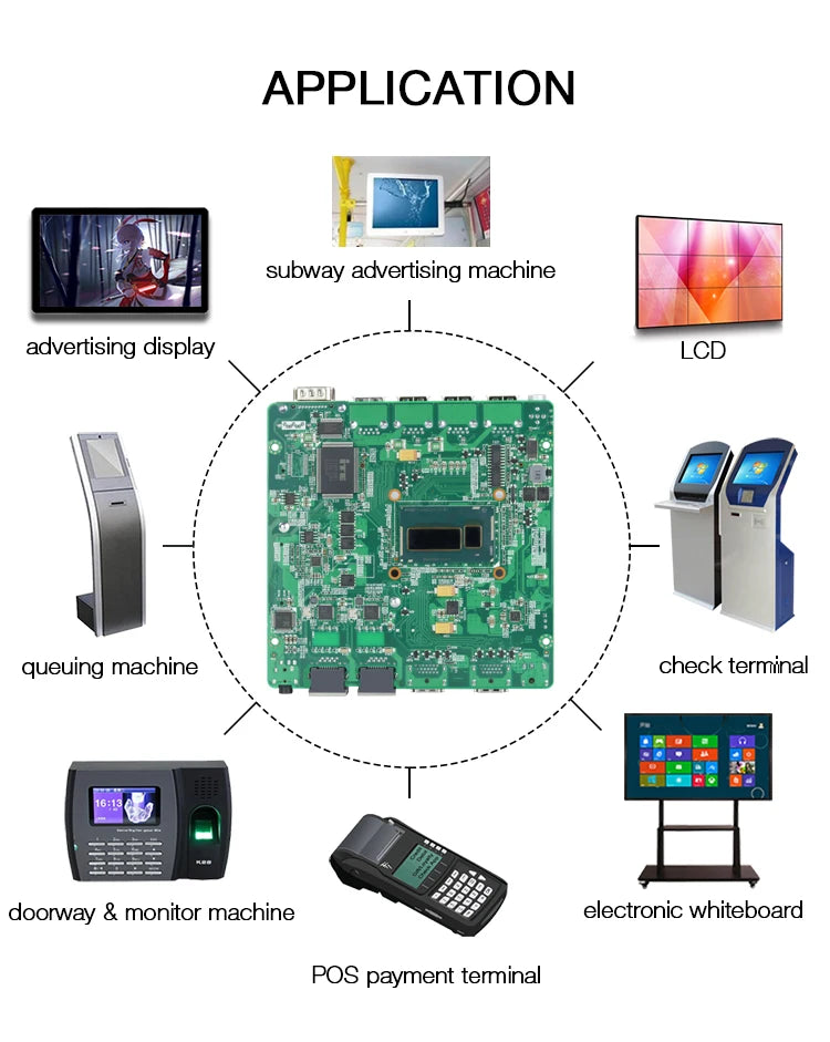 XCY Fanless Industrial Motherboard 2955U Dual Nic Dual RS232 Mini Pc Mainboard
