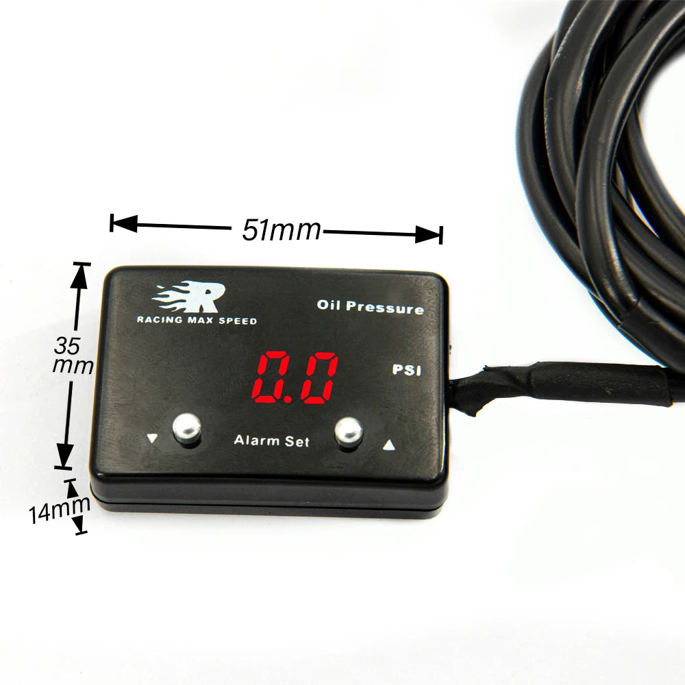 Universal 12v Pressure Display 200 Psi 1/8 Npt Sensor Digital Oil Gauge Pressure Display Oil Pressure Gauges/meter with Sensor