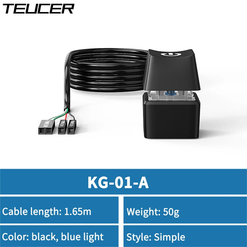 TEUCER 1.65/5/10m LED Lights Computer Desktop Switch PC Motherboard External Start Power Button Extension Cable for Home Office
