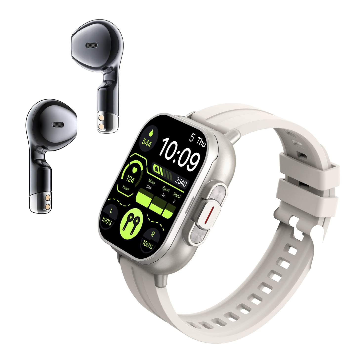 Smart Watch Pro - High-Tech Double Explicit Display, Electronic Movement, Rechargeable Lithium Battery, Water-Resistant PC Case, Silicone and Stainless Steel Band, Wireless Connectivity for Fitness Tracking and Notifications