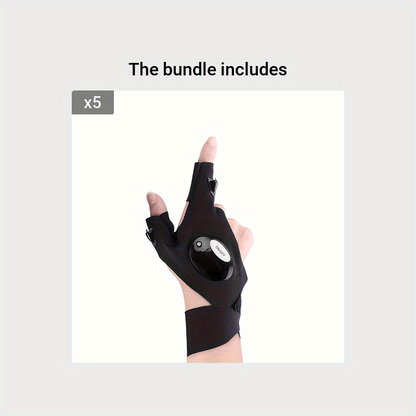 1/2pcs LED Flashlight Gloves - Hands-Free Lights for Camping, Fishing, and Outdoor Activities, Perfect Fathers Day Gifts for Men, Him, Dad, Boyfriend, and Cool Gadgets for Hotel and Natatorium