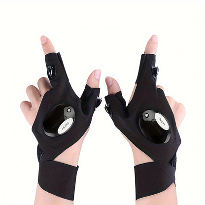 1/2pcs LED Flashlight Gloves - Hands-Free Lights for Camping, Fishing, and Outdoor Activities, Perfect Fathers Day Gifts for Men, Him, Dad, Boyfriend, and Cool Gadgets for Hotel and Natatorium