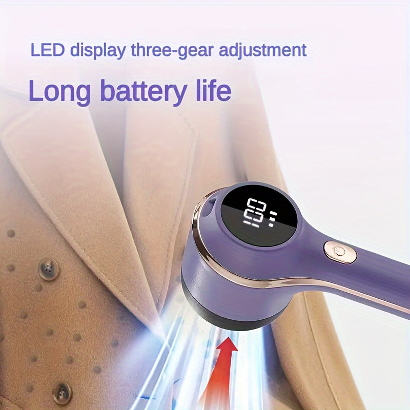 1set, Fabric Shaver, Electric Lint Remover, USB Rechargeable Sweater Shaver, Power Lint Shaver, LED Display, Fuzz Remover, Pilling Remover, Portable Hairball Trimmer For Clothes, Bedding, Furniture, Carpet, Sofa, Cleaning Sup