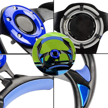 Golf Cart Steering Wheel Universal for Club Car DS and Club Car Precedent EZGO Yamaha Golf Carts Cool Racing Style Steering Wheel(Blue)