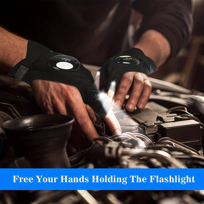 1/2pcs LED Flashlight Gloves - Hands-Free Lights for Camping, Fishing, and Outdoor Activities, Perfect Fathers Day Gifts for Men, Him, Dad, Boyfriend, and Cool Gadgets for Hotel and Natatorium