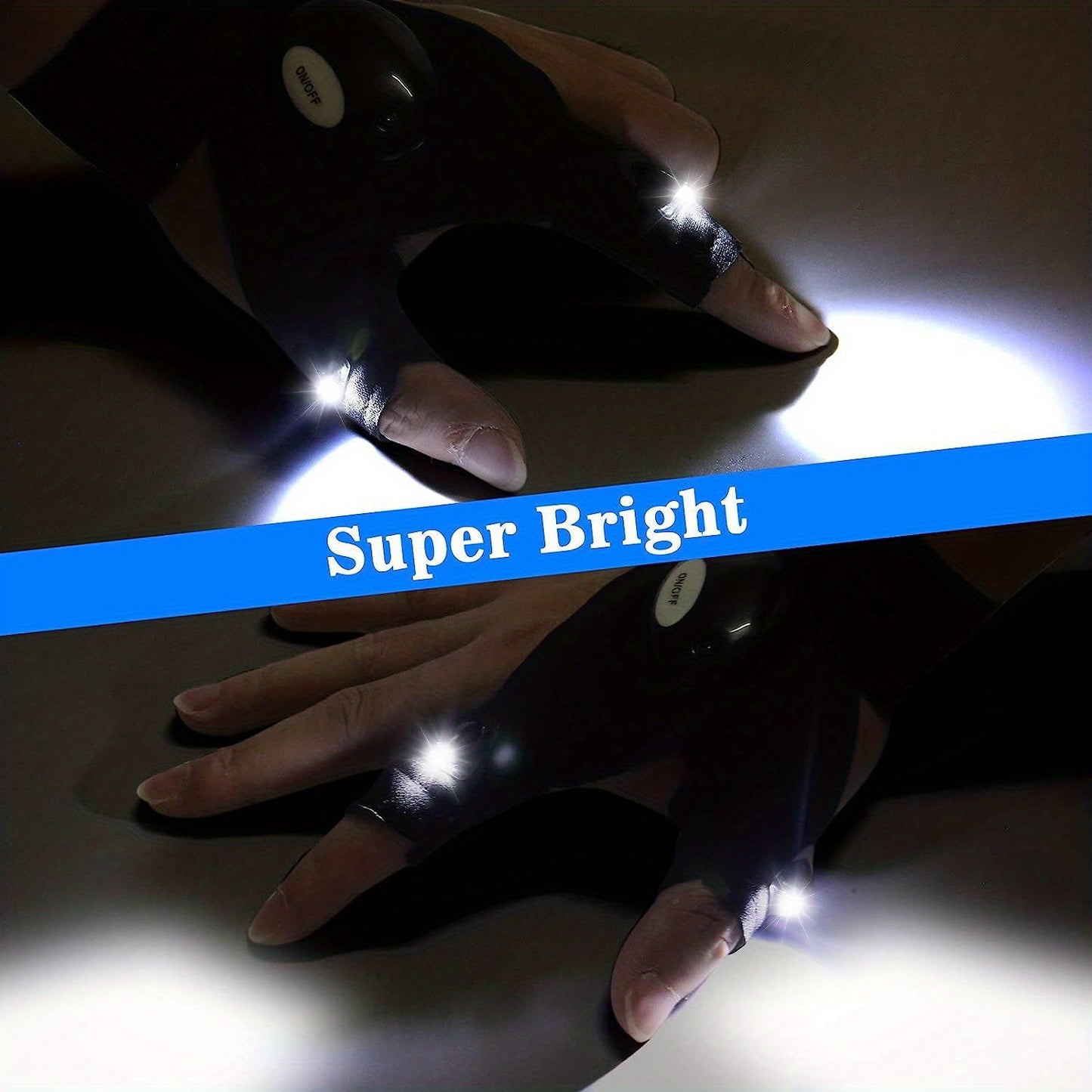 1/2pcs LED Flashlight Gloves - Hands-Free Lights for Camping, Fishing, and Outdoor Activities, Perfect Fathers Day Gifts for Men, Him, Dad, Boyfriend, and Cool Gadgets for Hotel and Natatorium