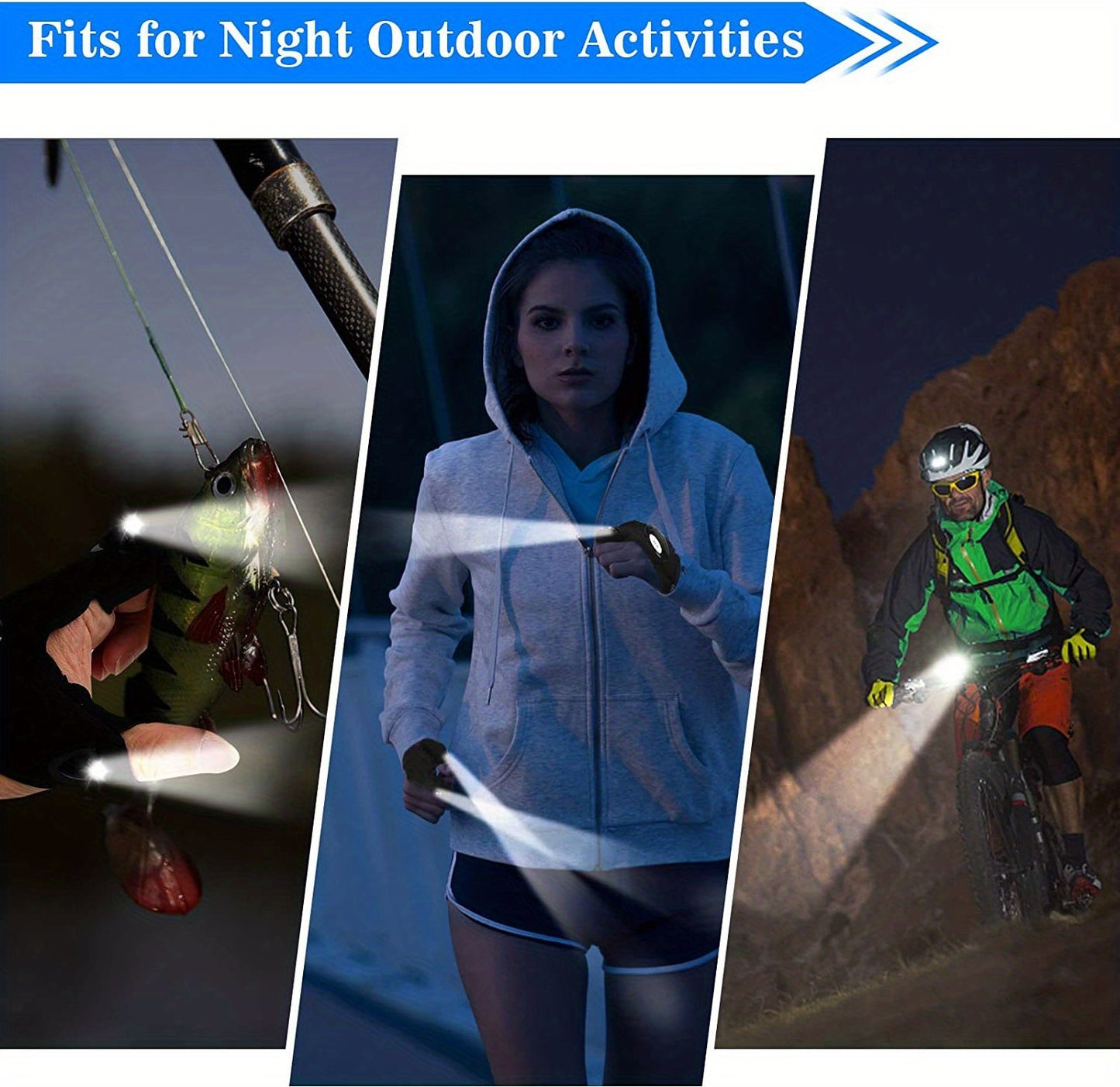 1/2pcs LED Flashlight Gloves - Hands-Free Lights for Camping, Fishing, and Outdoor Activities, Perfect Fathers Day Gifts for Men, Him, Dad, Boyfriend, and Cool Gadgets for Hotel and Natatorium