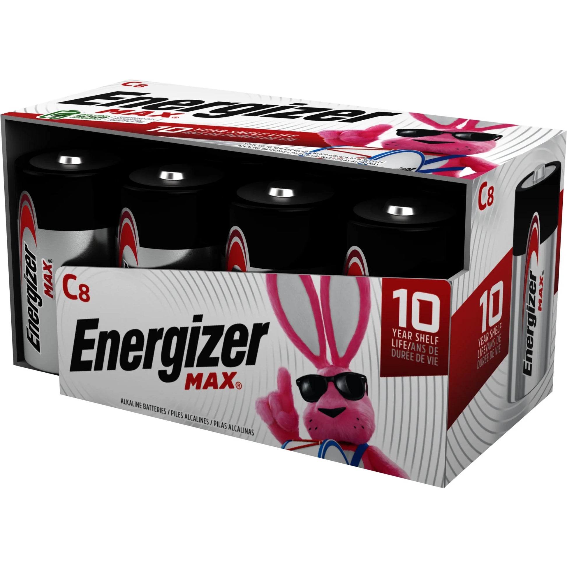 MAX C Batteries (8 Pack), C Cell Alkaline Batteries