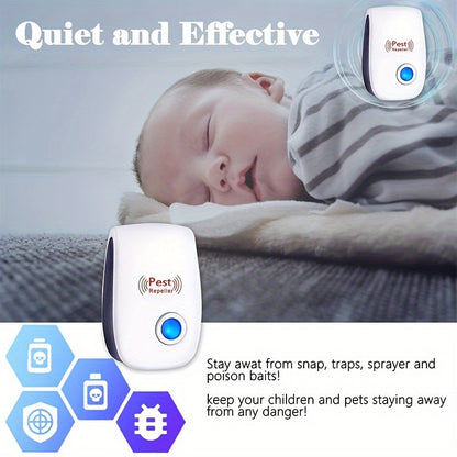 1pc, Ultrasonic Pest Repellers, Indoor Ultrasonic Insect Repellent, Mouse Repellent - Keep Your Home, Kitchen, Office, Hotel, And Warehouse Pest-Free! Pest Control, Summer Essentials, Household Gadgets, Back To School Supplie