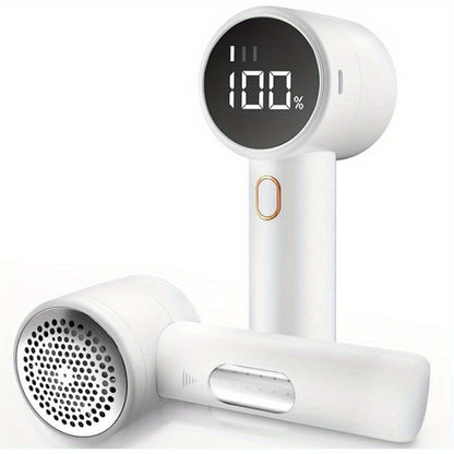 Electric Lint Remover, Fabric Shaver, USB Rechargeable Sweater Shaver, Power Lint Shaver, LED Display, Fuzz Remover, Portable Hairball Trimmer For Clothes, Bedding, Furniture, Carpet, Sofa, Cleaning Supplies, Household Gadget