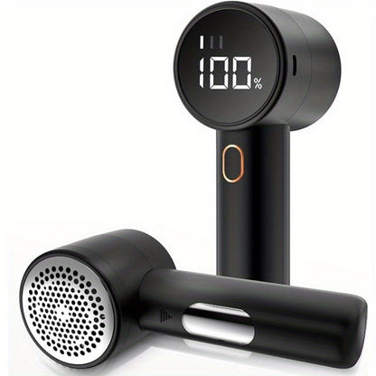 Electric Lint Remover, Fabric Shaver, USB Rechargeable Sweater Shaver, Power Lint Shaver, LED Display, Fuzz Remover, Portable Hairball Trimmer For Clothes, Bedding, Furniture, Carpet, Sofa, Cleaning Supplies, Household Gadget