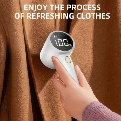 Electric Lint Remover, Fabric Shaver, USB Rechargeable Sweater Shaver, Power Lint Shaver, LED Display, Fuzz Remover, Portable Hairball Trimmer For Clothes, Bedding, Furniture, Carpet, Sofa, Cleaning Supplies, Household Gadget