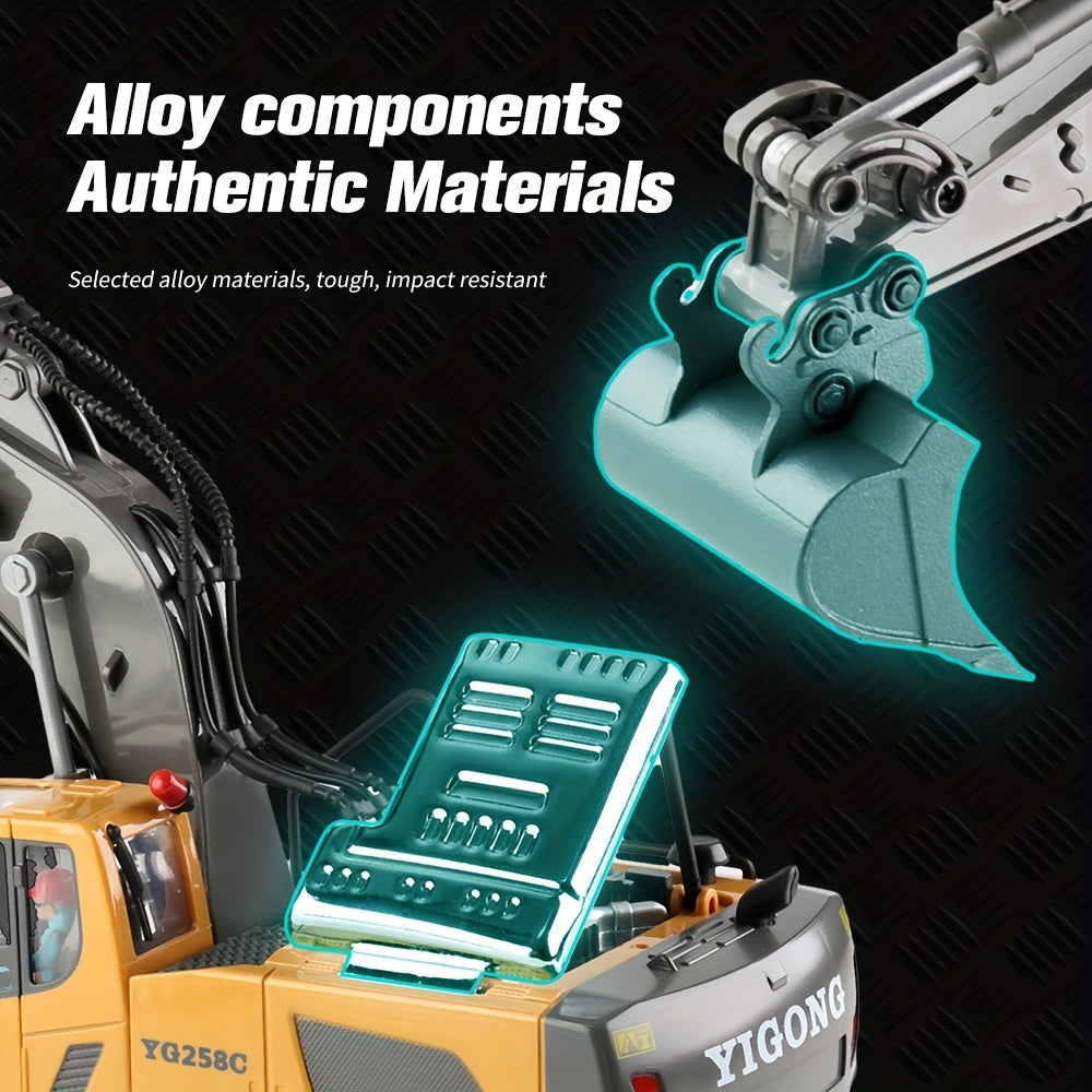 Mini Excavator Toy with Remote Control and App Control, Fun Men'S Toy, High-tech 11-Channel Alloy, Plastic Engineer Truck, Perfect Gift for Children