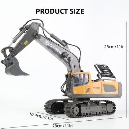 Mini Excavator Toy with Remote Control and App Control, Fun Men'S Toy, High-tech 11-Channel Alloy, Plastic Engineer Truck, Perfect Gift for Children