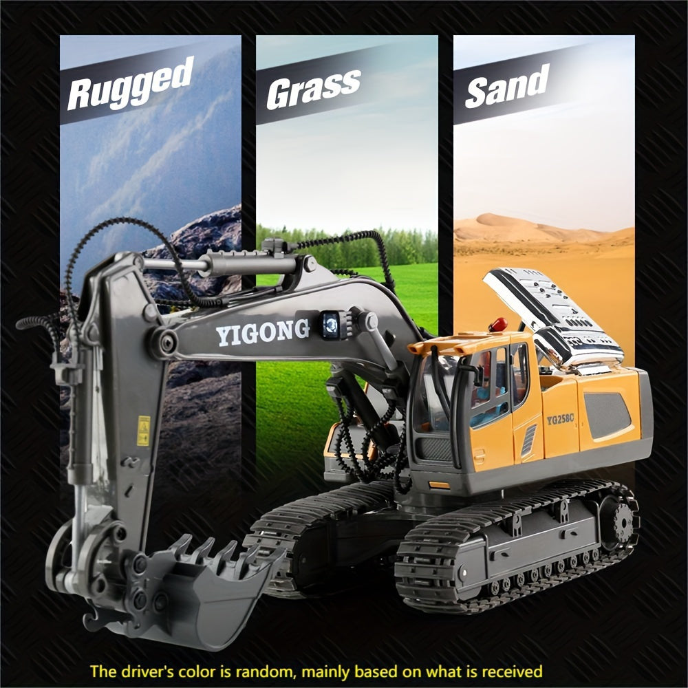 Mini Excavator Toy with Remote Control and App Control, Fun Men'S Toy, High-tech 11-Channel Alloy, Plastic Engineer Truck, Perfect Gift for Children