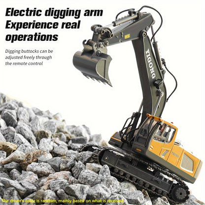 Mini Excavator Toy with Remote Control and App Control, Fun Men'S Toy, High-tech 11-Channel Alloy, Plastic Engineer Truck, Perfect Gift for Children