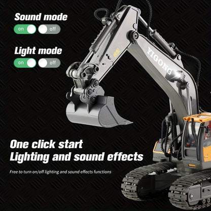 Mini Excavator Toy with Remote Control and App Control, Fun Men'S Toy, High-tech 11-Channel Alloy, Plastic Engineer Truck, Perfect Gift for Children