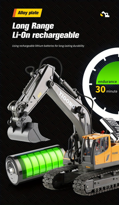 Mini Excavator Toy with Remote Control and App Control, Fun Men'S Toy, High-tech 11-Channel Alloy, Plastic Engineer Truck, Perfect Gift for Children