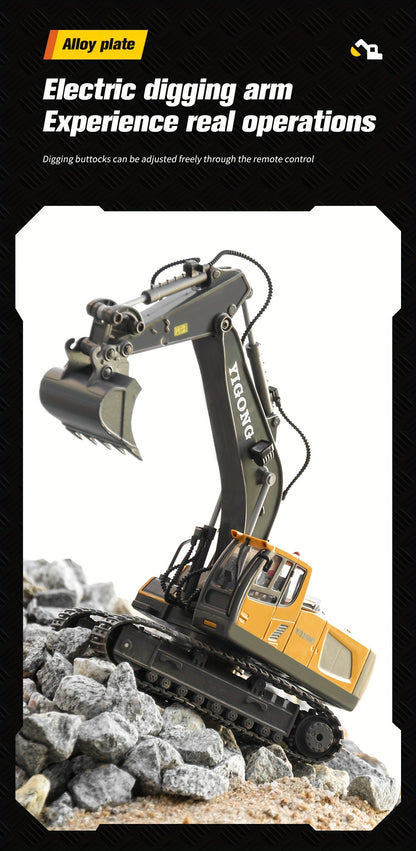 Mini Excavator Toy with Remote Control and App Control, Fun Men'S Toy, High-tech 11-Channel Alloy, Plastic Engineer Truck, Perfect Gift for Children