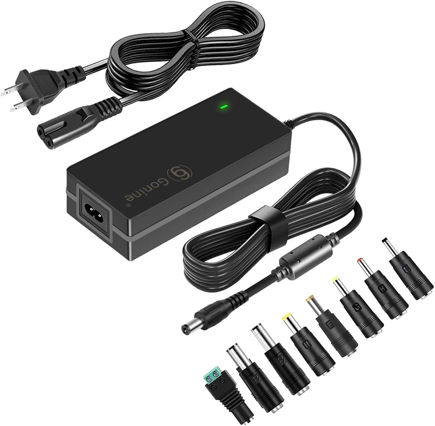 12V 5A Power Supply 60W Adapter, Fit for 12 Volt LED Light Strips LCD Monitor CCTV Camera Security System Router. AC 100-240V to DC 12V 5A 4A 3A 2A Converter Cord with 8 Tips.