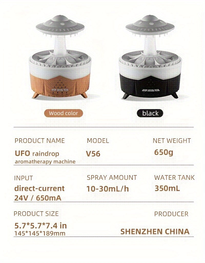 Large Capacity Volcanic Spray Atomizer - Intelligent Simulation Water Drop Humidifier and Flame Aroma Diffuser for Home - Advanced Mist Technology, Whisper Quiet, Easy to Clean, and Automatic Shut-Off