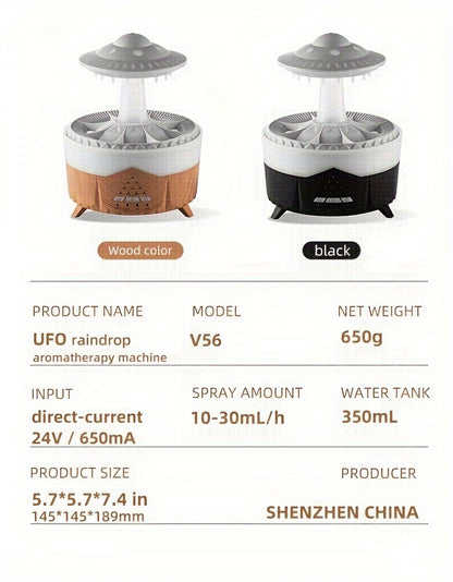 Large Capacity Volcanic Spray Atomizer - Intelligent Simulation Water Drop Humidifier and Flame Aroma Diffuser for Home - Advanced Mist Technology, Whisper Quiet, Easy to Clean, and Automatic Shut-Off