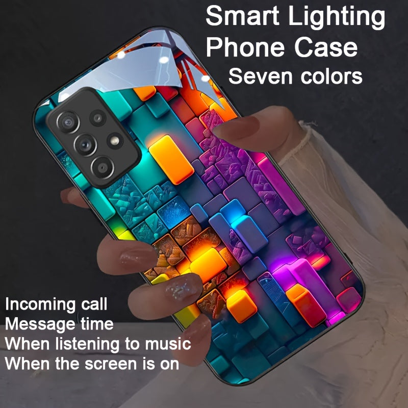 Light-emitting sound control TPU mobile phone case suitable for Samsung S23 Ultra/S22/S24 Plus/ip15promax/ip14promax/ip13promax - luminous technology, elegant daytime design, enhanced night visibility - 1 piece