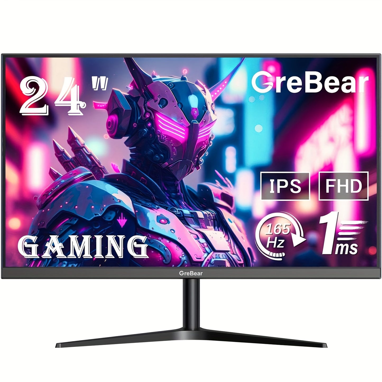 24 Inch FHD 1080P IPS Gaming Monitor Plus - Fast 165Hz Refresh Rate, 1ms Response Time, FreeSync Technology, 100% sRGB Color Gamut, HDR Support, HDMI and DP Connectivity, Built-in Speaker, Tilt Adjustable, VESA Mountable - Id