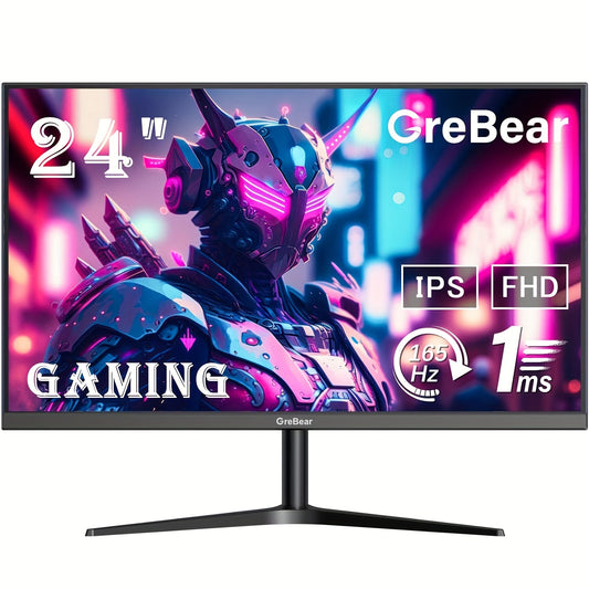 24 Inch FHD 1080P IPS Gaming Monitor Plus - Fast 165Hz Refresh Rate, 1ms Response Time, FreeSync Technology, 100% sRGB Color Gamut, HDR Support, HDMI and DP Connectivity, Built-in Speaker, Tilt Adjustable, VESA Mountable - Id