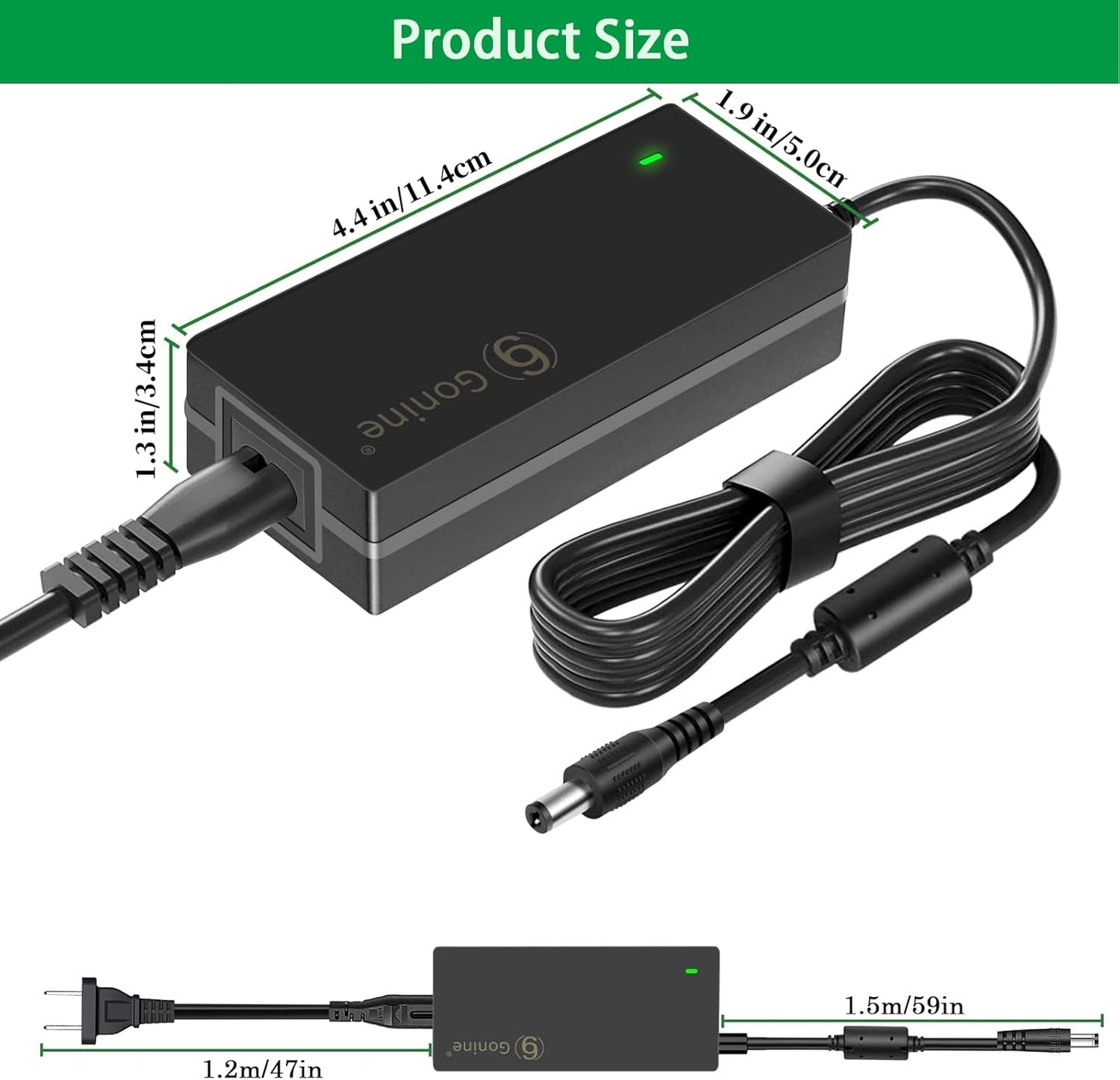 12V 5A Power Supply 60W Adapter, Fit for 12 Volt LED Light Strips LCD Monitor CCTV Camera Security System Router. AC 100-240V to DC 12V 5A 4A 3A 2A Converter Cord with 8 Tips.