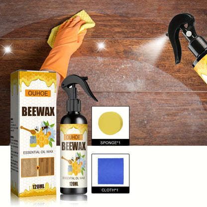 1set Furniture beeswax Spray set, beeswax spray for wood floor and furniture maintenance, polishing, waterproof, dry, crack, scratch repair, refurbished wax, cleaning supplies, household gadgets