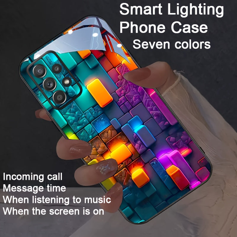 Light-emitting sound control TPU mobile phone case suitable for Samsung S23 Ultra/S22/S24 Plus/ip15promax/ip14promax/ip13promax - luminous technology, elegant daytime design, enhanced night visibility - 1 piece