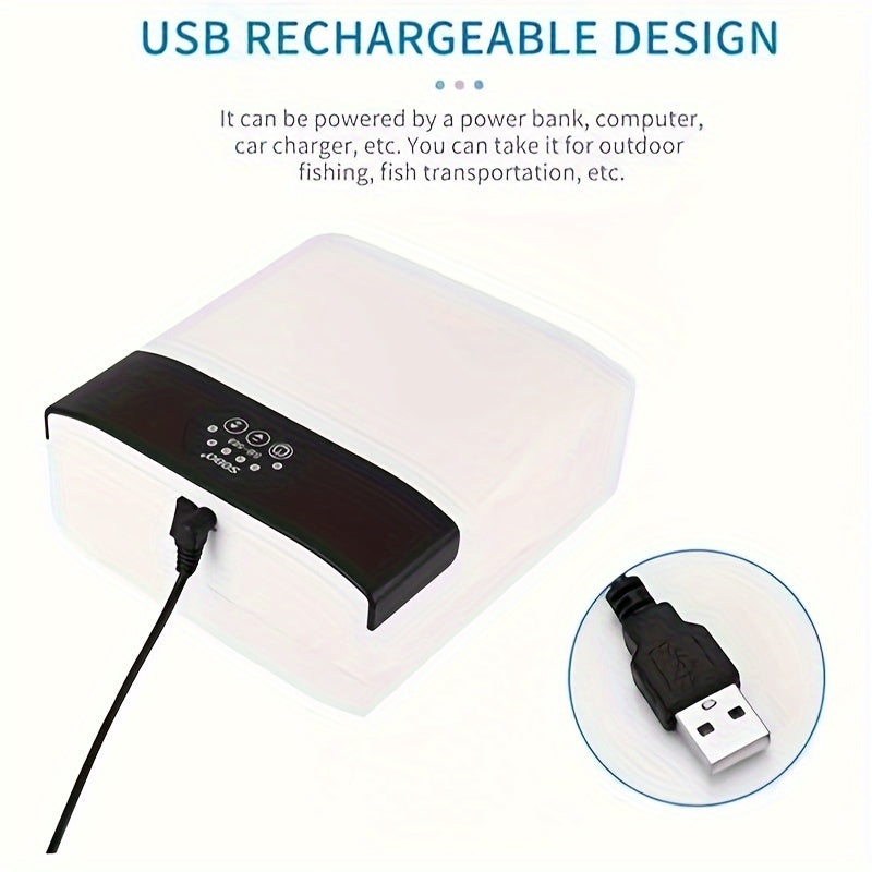 1-2 Meter Rechargeable Fish Tank Air Pump - Portable Oxygen Supply with Long-Lasting Battery, USB Recharging, and Aerolite Technology - Ideal for Fish Tank Breeders and Aquarium Enthusiasts