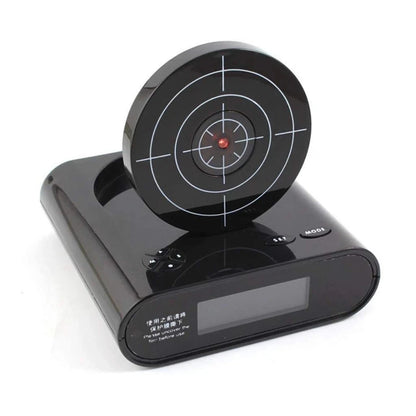 Gadget Target Laser Shooting Gun Alarm Clock Digital Electronic Desk Clock Table Watch Nixie Clock Snooze Target Gaming Clock