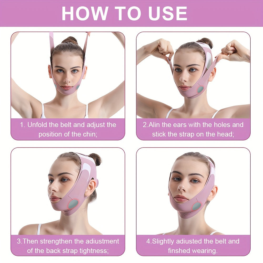 Graphene Technology Breathable Facial Lifting Strap, Double Tightening V-Face Shaping Mask, Physical Double Chin Reducer, Reusable, Portable for Home Use, Same As Used in Beauty Salons