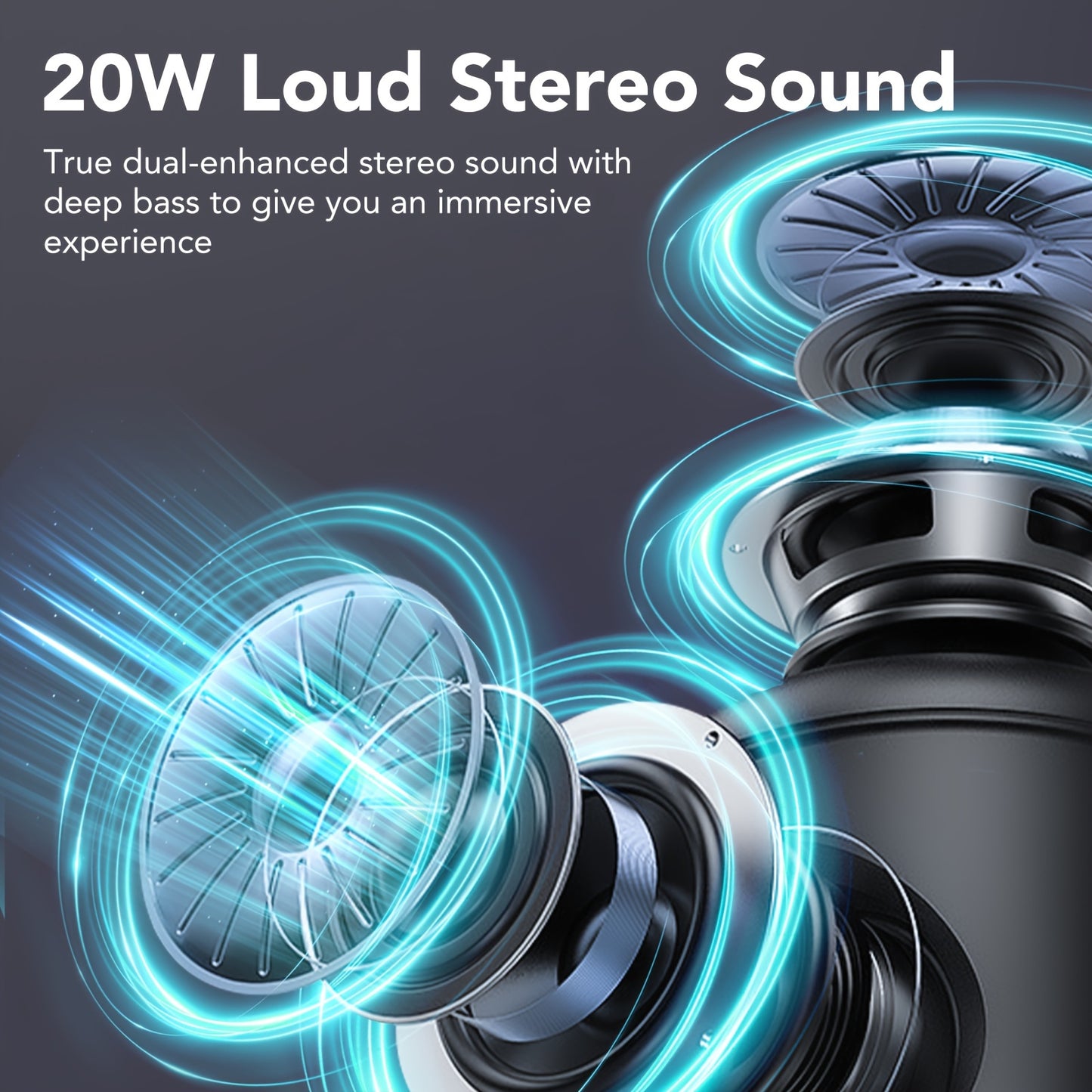 Wireless Speaker With HD Sound, Portable Wireless Speaker Up To 24H Playtime, TWS Pairing, BT5.3, For Home/Party/Outdoor/Beach, Electronic Gadgets, Birthday Gift (Black)