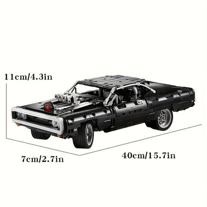 1100pcs Technic Racing Car Building Blocks Set, High-Tech Vehicle Model Kit, STEM Educational Toy, Durable ABS Construction Bricks, with No Box Included for Ages 14+