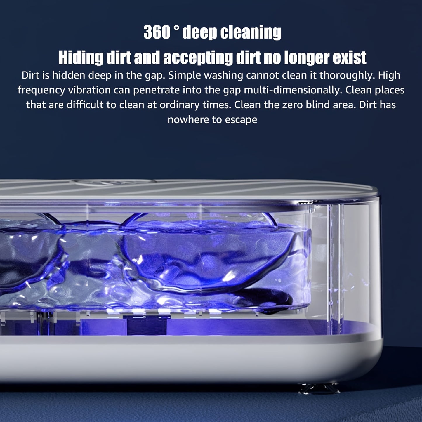 Professional 360° Deep Cleaning Machine - 45kHz Soundwave Technology, Chemical-Free, Safe for All Jewelry & Makeup Brushes, with High Frequency Vibration & Temperature Control