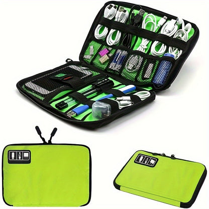 Electronics Accessories Organizer Bag,Portable Tech Gear Phone Accessories Storage Carrying Travel Case Bag, Headphone Earphone Cable Organizer Bag (M, Black)