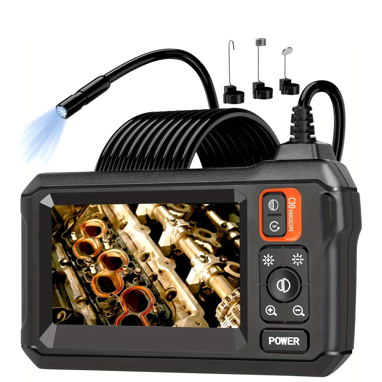 [HD Borescope Camera] 1080P HD Borescope Camera With Light, 50ft Snake Endoscope Camera, Gadgets For Men (4.3")
