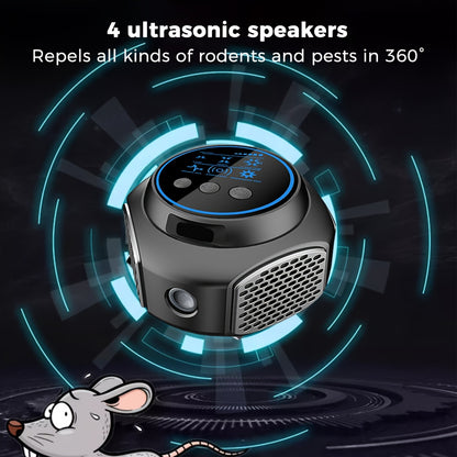 1pc, Cappsu Upgraded Rodent Repellent, 360° Ultrasonic Pest Repeller With Flashlights & PIR, Humane Mouse Traps Effectively Repel Mouse/Squirrel/Spider/Bat For Attics, Houses, Barns, Family & Pet Safe, Pest Control, Househol