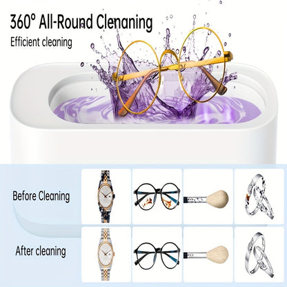 Professional 360° Deep Cleaning Machine - 45kHz Soundwave Technology, Chemical-Free, Safe for All Jewelry & Makeup Brushes, with High Frequency Vibration & Temperature Control