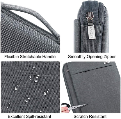 360° Protective Laptop Sleeve 11.6 Inch for Surface Pro 7 8 9/Laptop Go 2 3, Macbook Air 11, Small Computer Bag Carrying Case for 11-12 Inch Chromebook, Slim, Shockproof, Waterproof, Grey