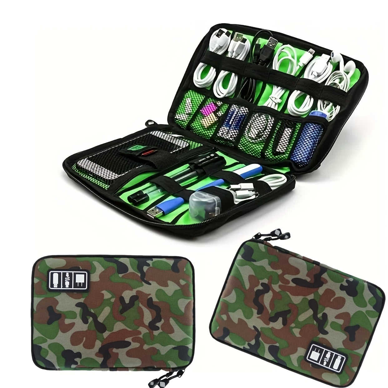 Electronics Accessories Organizer Bag,Portable Tech Gear Phone Accessories Storage Carrying Travel Case Bag, Headphone Earphone Cable Organizer Bag (M, Black)