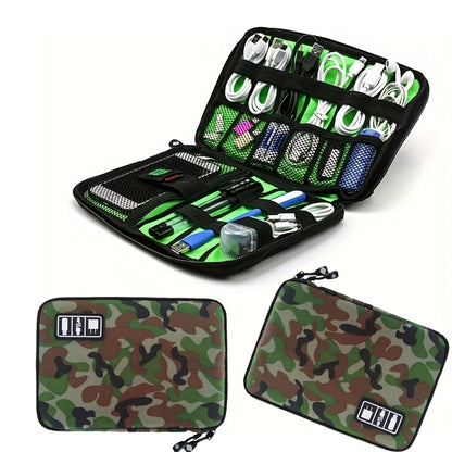 Electronics Accessories Organizer Bag,Portable Tech Gear Phone Accessories Storage Carrying Travel Case Bag, Headphone Earphone Cable Organizer Bag (M, Black)