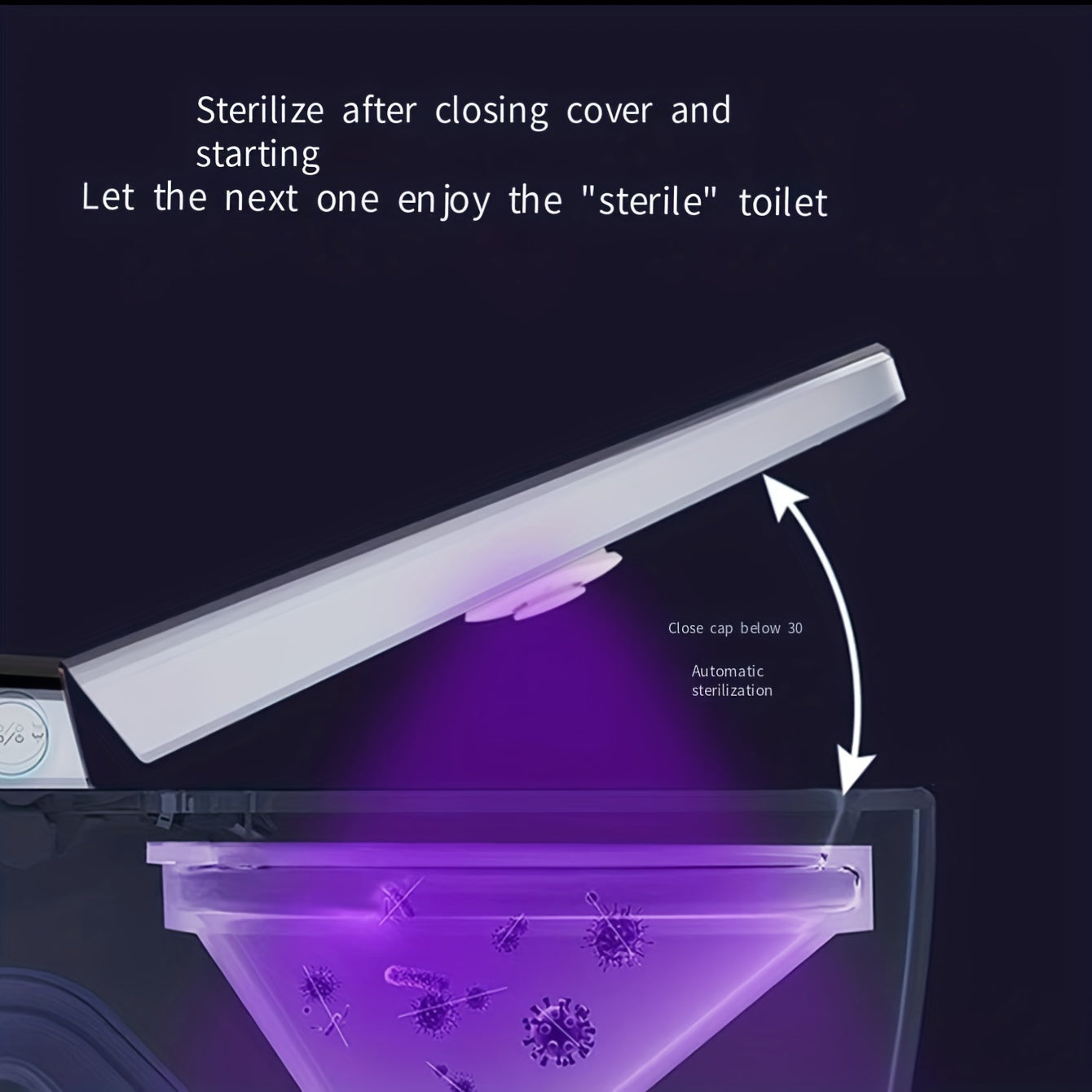 Aroma Bliss UV Toilet Disinfection Lamp - Advanced Odor Eliminator & Air Purifier - Compact, LED Ultraviolet Germicidal Technology for Home Sanitation