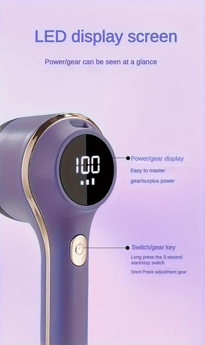 1set, Fabric Shaver, Electric Lint Remover, USB Rechargeable Sweater Shaver, Power Lint Shaver, LED Display, Fuzz Remover, Pilling Remover, Portable Hairball Trimmer For Clothes, Bedding, Furniture, Carpet, Sofa, Cleaning Sup