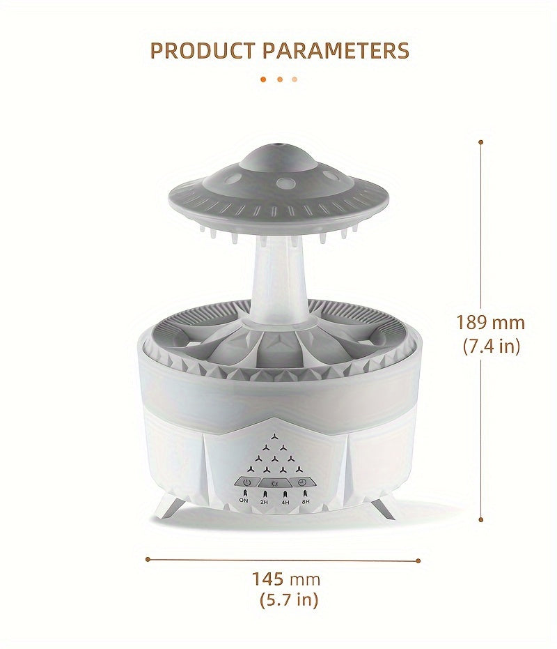 Large Capacity Volcanic Spray Atomizer - Intelligent Simulation Water Drop Humidifier and Flame Aroma Diffuser for Home - Advanced Mist Technology, Whisper Quiet, Easy to Clean, and Automatic Shut-Off