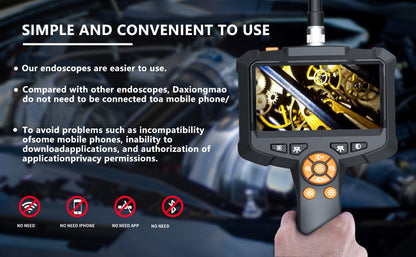 16.5ft Borescope Camera With Light, 4.3"/2.4" Endoscope Camera With Light, IP67 Waterproof Endoscope, 1080 HD Inspection Camera, Snake Camera, Endoscope Camera Gadgets For Men