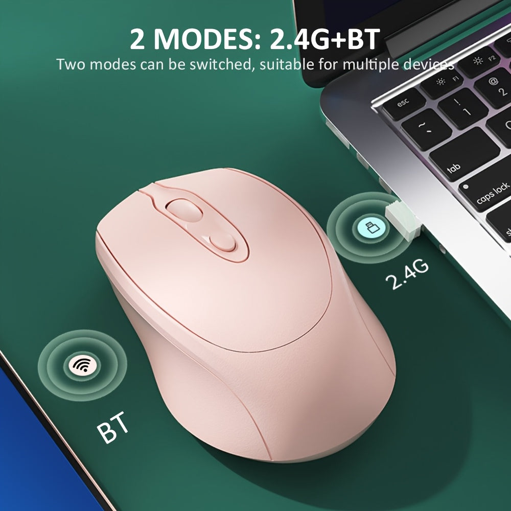 [Wireless Silent Mouse] Wireless Silent Mouse | Ambidextrous Dual-Mode Ergonomic Type-C Rechargeable for Office/Home Use with Tablet/Laptop/Desktop Connectivity, Portable, Compact, Durable Build, Tech Enthusiasts